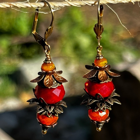 Hand Crafted Artisan Earrings, Forbidden Fruit~ Abraxas - Picture 5 of 8